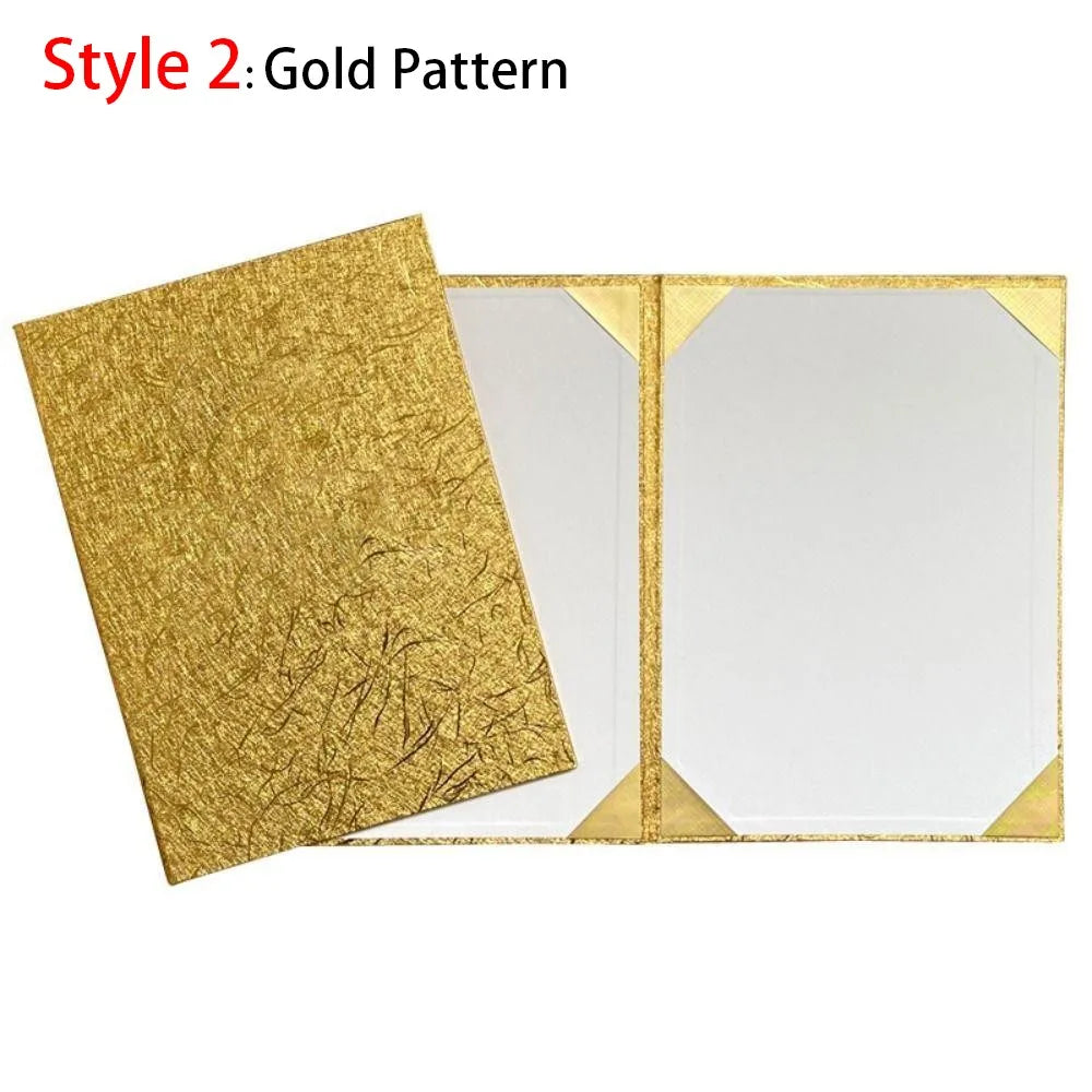 PU Leather Hardcover Document Folder A3/A4 Certificate Cover