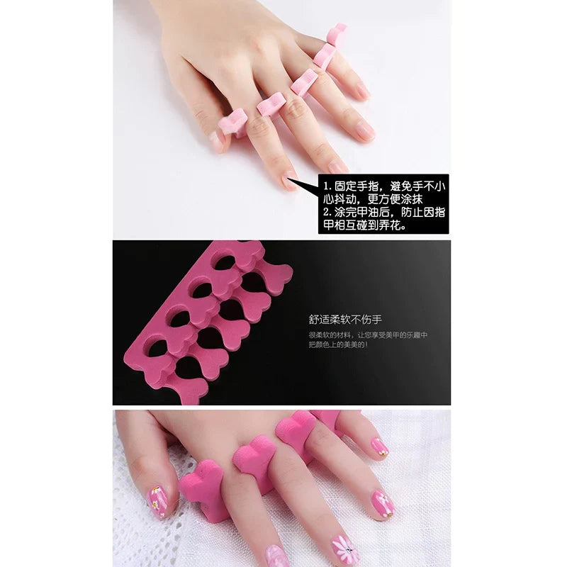 10Pcs Heart-Shaped Foam Toe Separators – Nail Care 5 Pairs