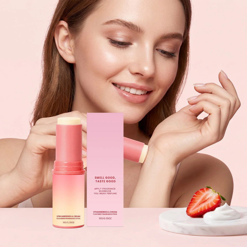 Strawberry Cream Solid Perfume Stick – Portable Fruity Balm
