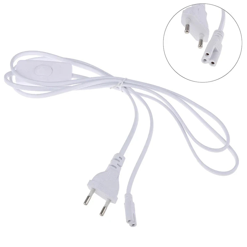 1.8m EU Plug Power Cord with Switch for T5 T8 LED Tubes