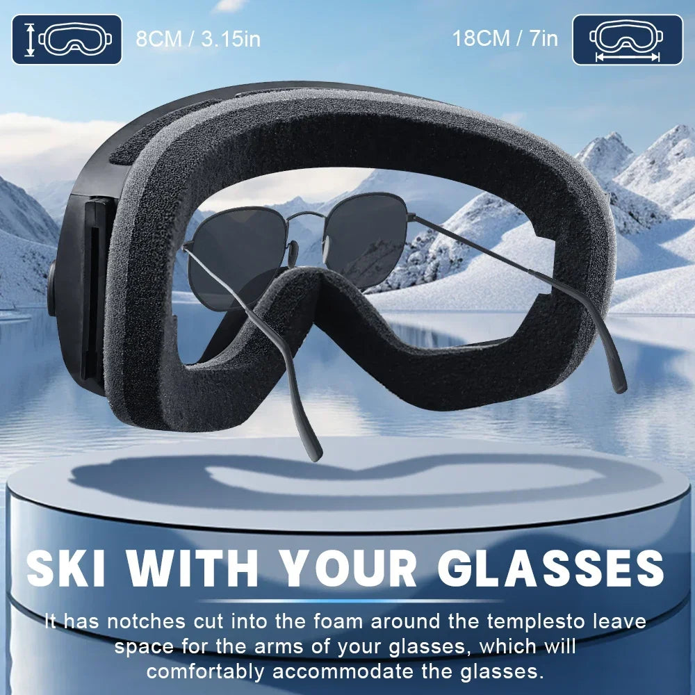 X-TIGER Magnetic Ski Goggles – Anti-Fog Snowboard Set