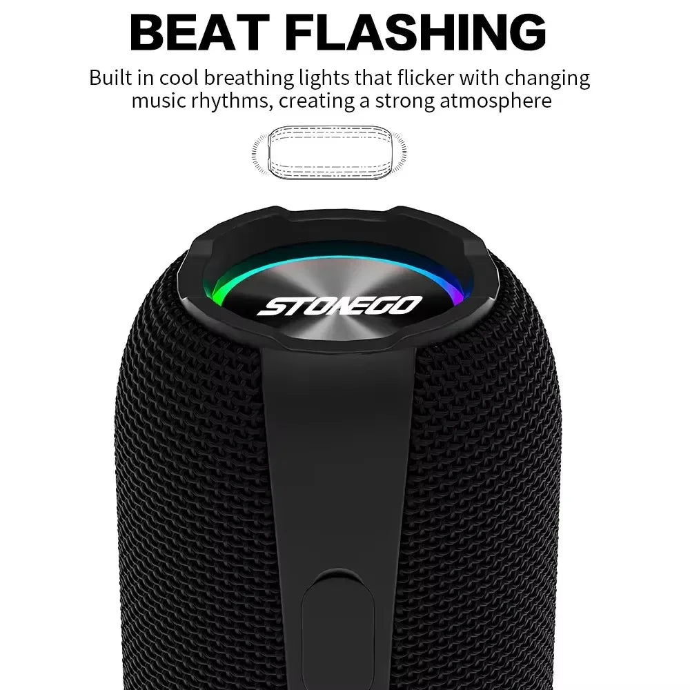 STONEGO Cyberpunk RGB Bluetooth Speaker – TWS Stereo Bass
