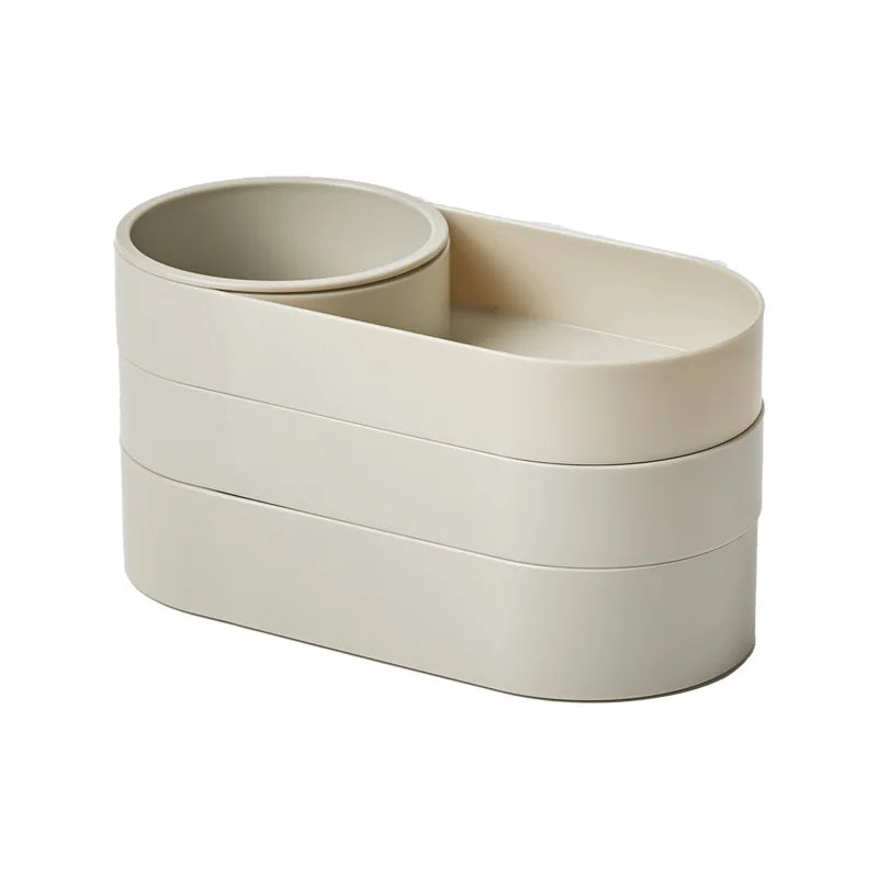 Rotating Multi-Layer Makeup Brush Organizer & Storage Box
