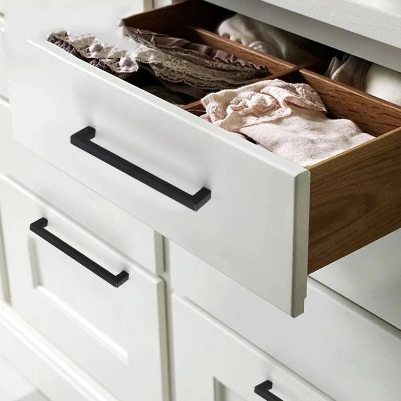 Black Square Cabinet Handles Aluminium Drawer Pulls 10–33CM