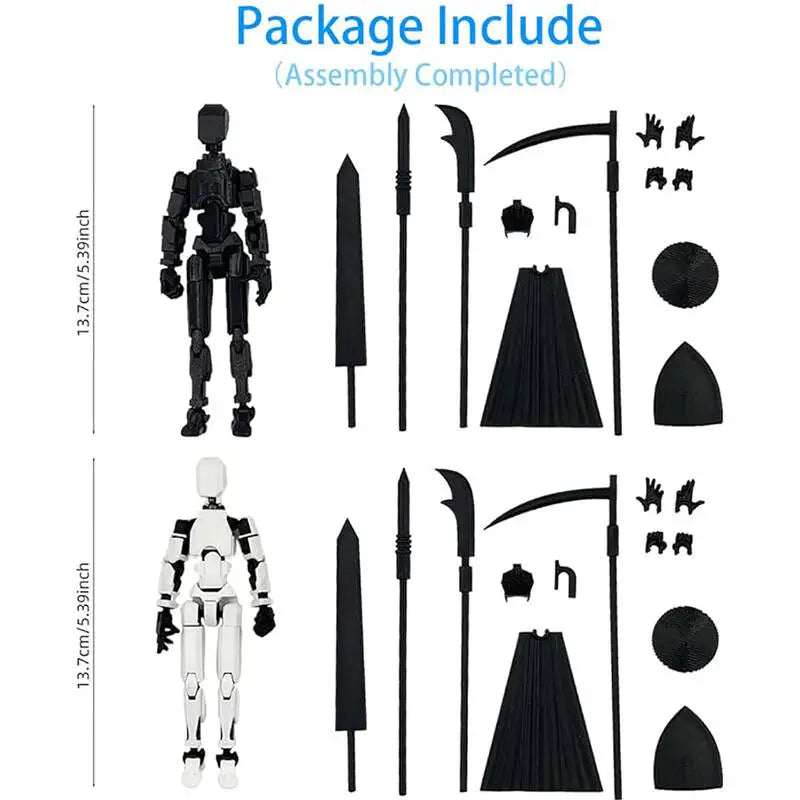 T13 Lucky13 3D Printed Multi-Jointed Robot Action Figure