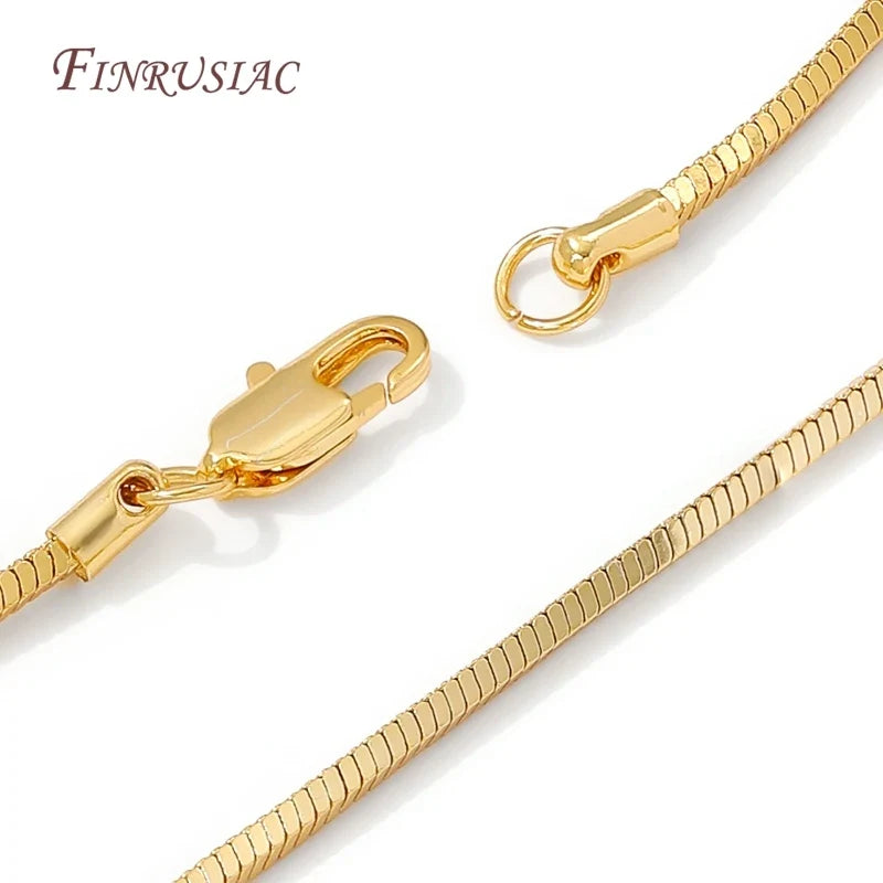 18K Gold Plated Snake Chain Necklace 50CM – Unisex DIY Jewelry