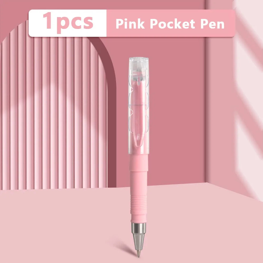 Morandi Mini Pocket Gel Pen – Quick-Dry Black Ink 0.5mm