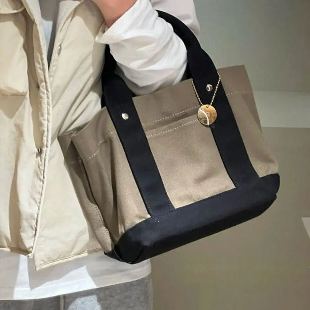 Women's Large Canvas Tote Bag – Multi-Compartment Travel Bag