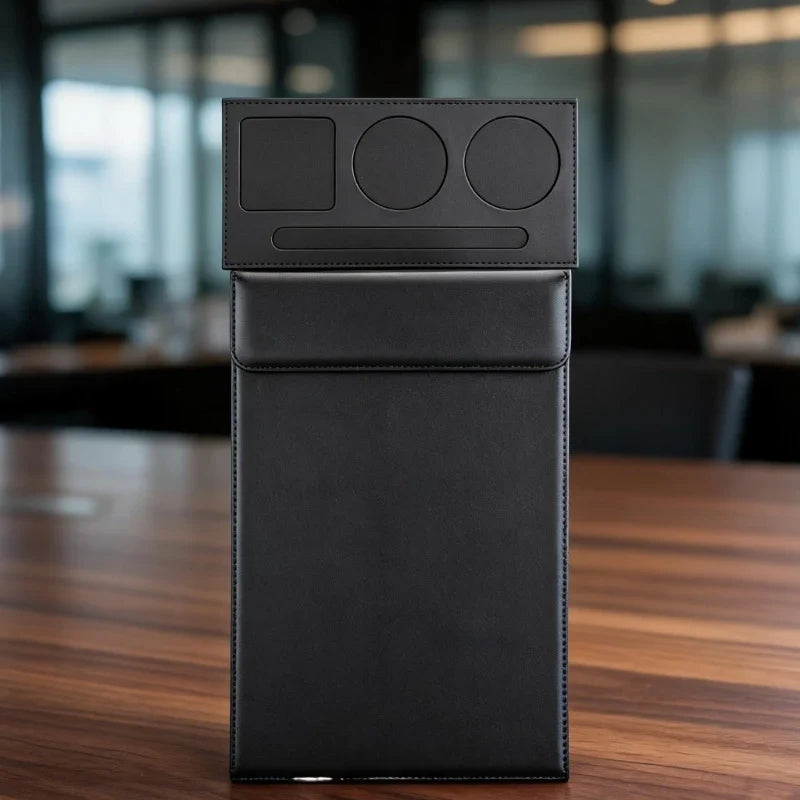 PU Leather Clipboard Folder with Pen Slot | Office Meeting Board