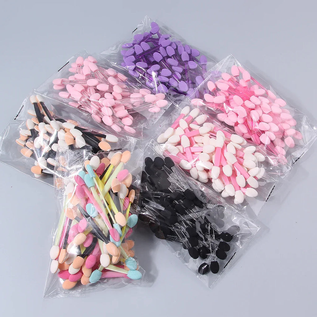 50Pcs Disposable Double-End Sponge Eyeshadow Applicators