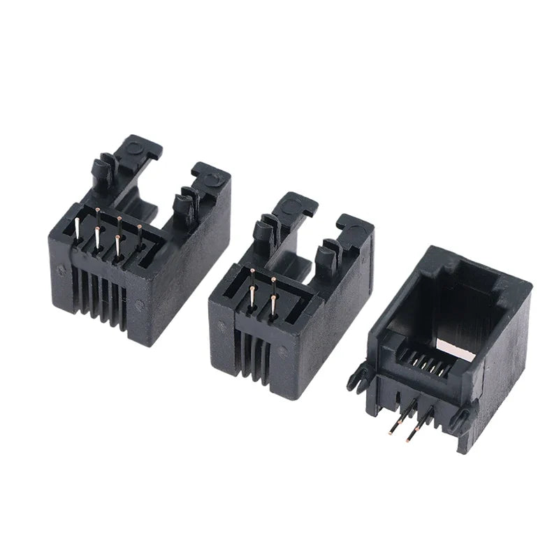 10PCS RJ11 PCB Telephone Socket 4P4C 6P6C 6P4C Female Connector