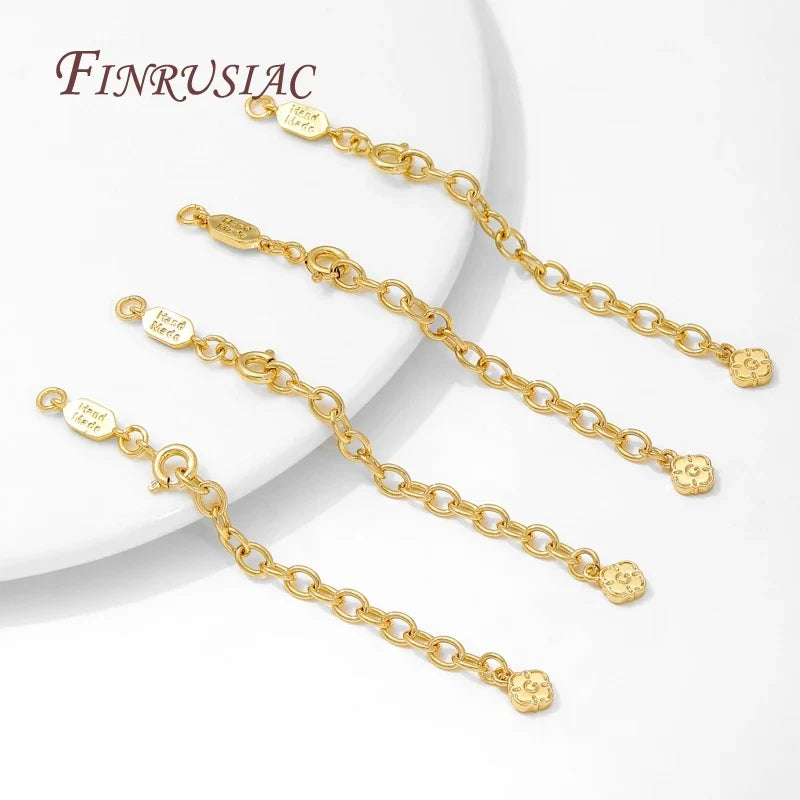 18K Gold Plated Extension Chains with Clasps – DIY Jewelry