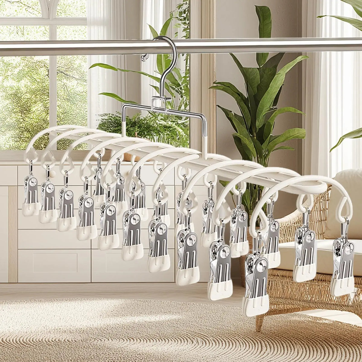 Multi-Clip Pants Hanger – Stainless Steel Closet Organizer