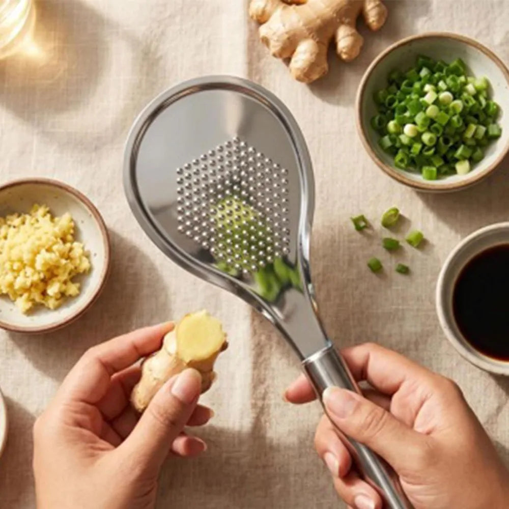 Stainless Steel Garlic Grater Masher Spoon | Kitchen Tool
