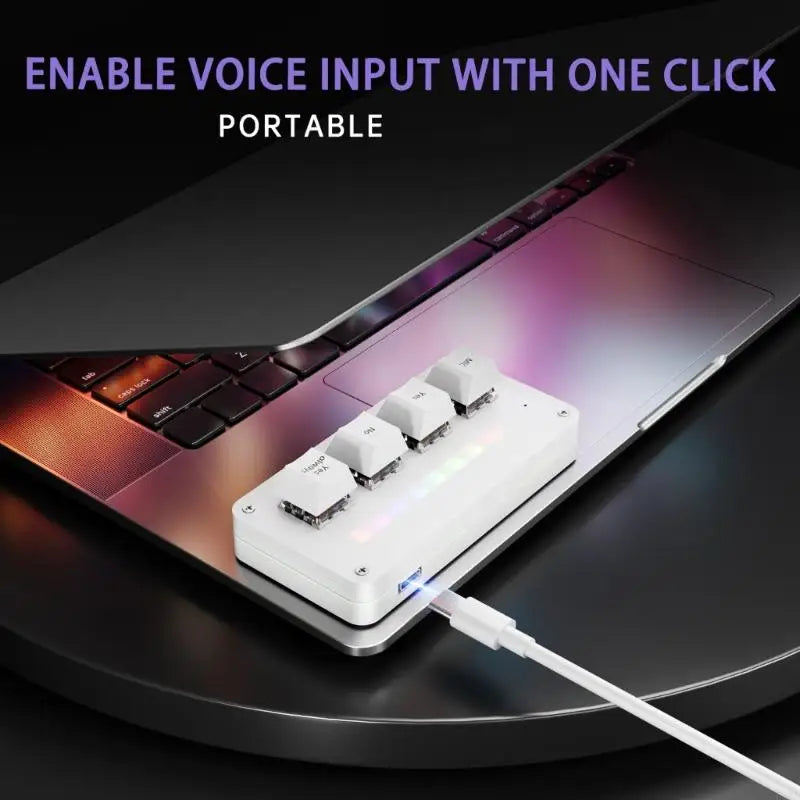 USB-C 4-Button Productivity Keypad with Light Bar | Dictation