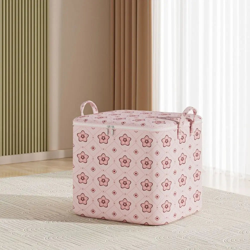 Foldable Clothes Storage Bin with Handle – Cherry Blossom