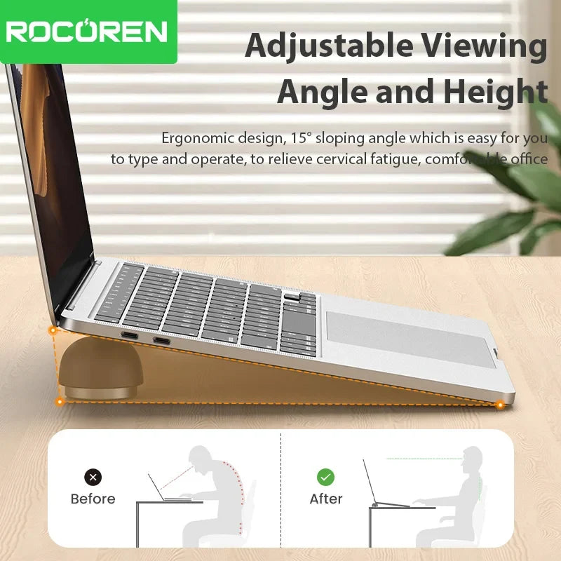 Rocoren Magnetic Mini Laptop Stand Aluminum Cooler for MacBook