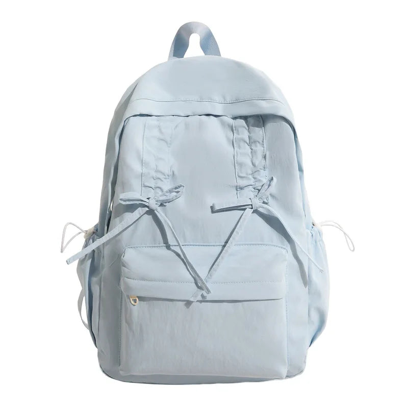 Drawstring Bow Backpack for Women – Lightweight Travel & School Bag
