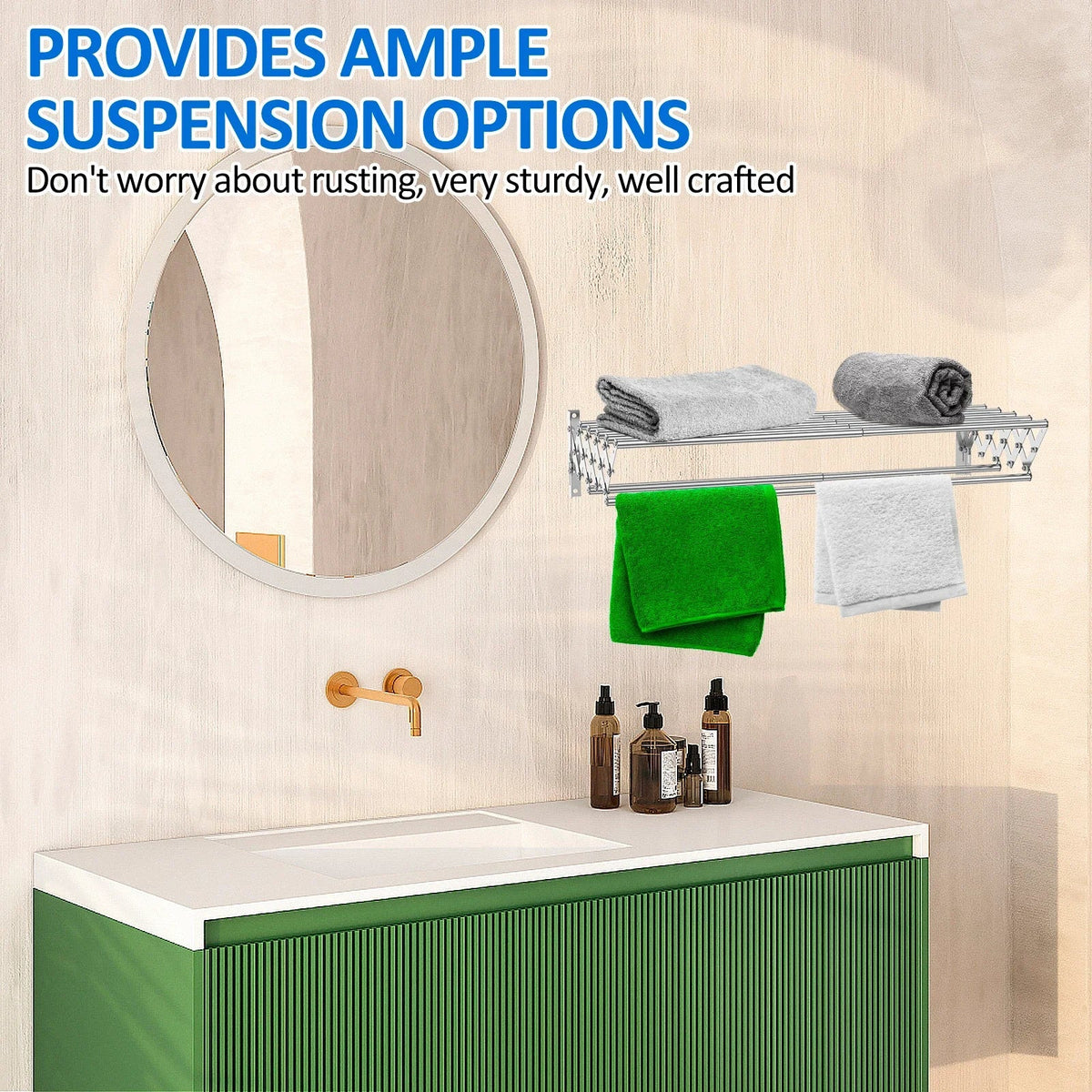 Wall-Mounted Collapsible Stainless Steel Laundry Drying Rack