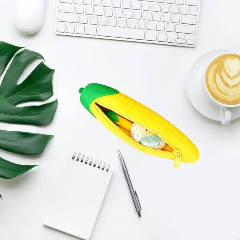 Corn Silicone Pencil Case – Kids Desk Organizer & Pen Holder