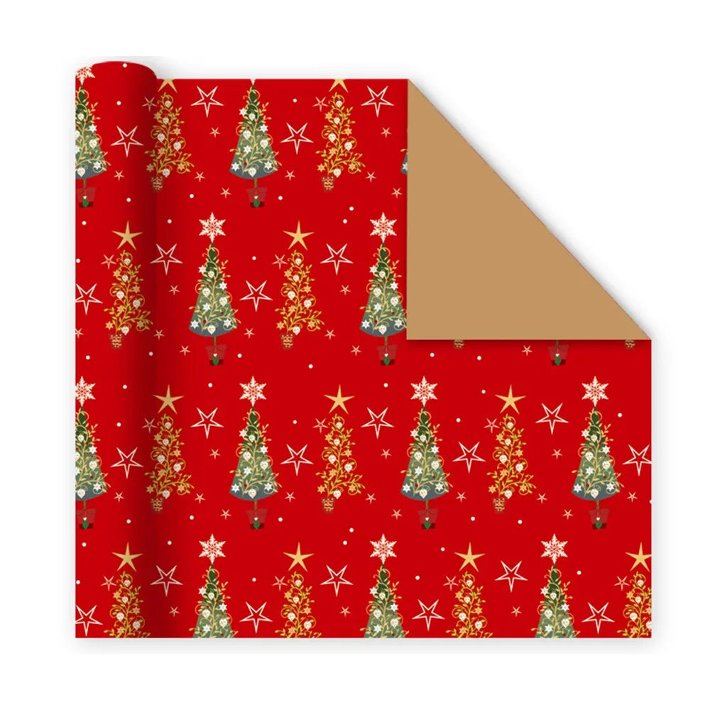 Vintage Christmas Gift Wrapping Paper – Santa & Tree DIY Craft