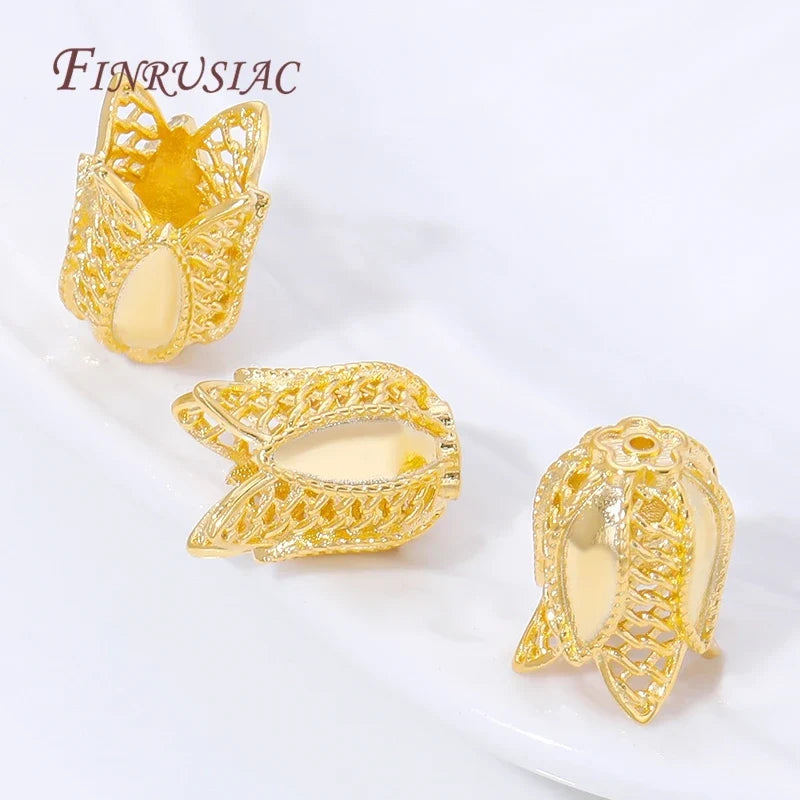 18K Gold Plated Brass Bead Caps & Tassel End Caps – DIY Jewelry