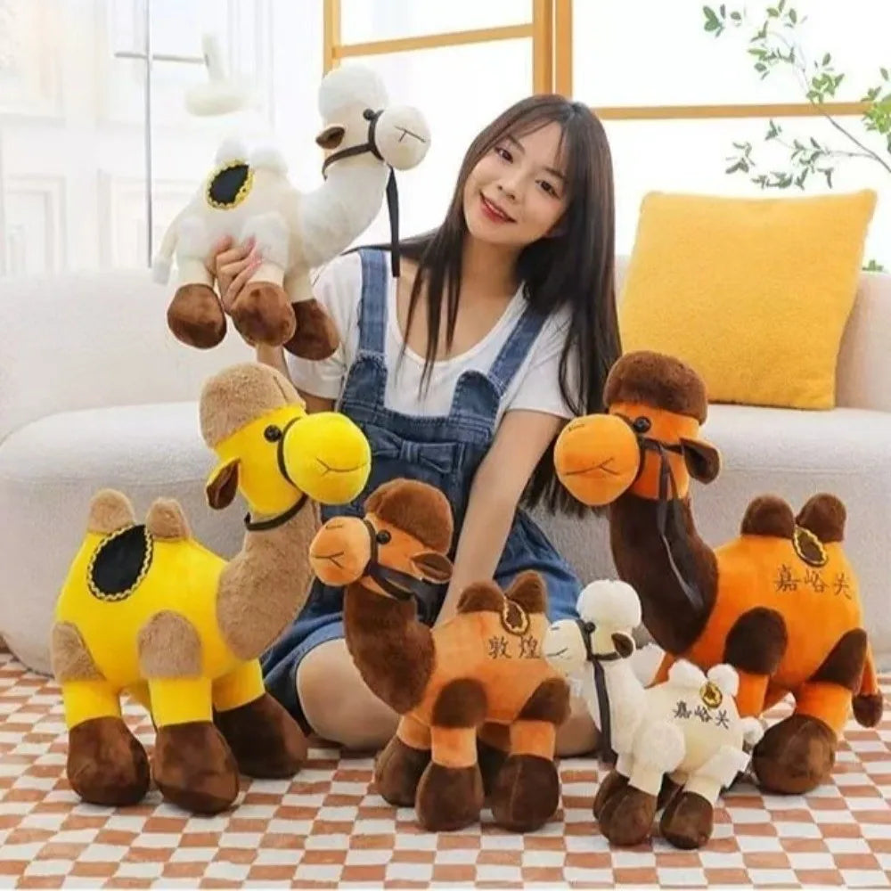 30cm Double Hump Plush Camel Stuffed Animal Toy with Saddle