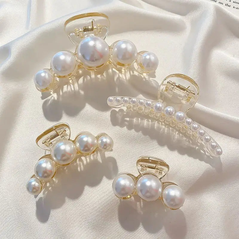 Pearl Hair Claw Clips for Women – Large Korean Shark Barrette