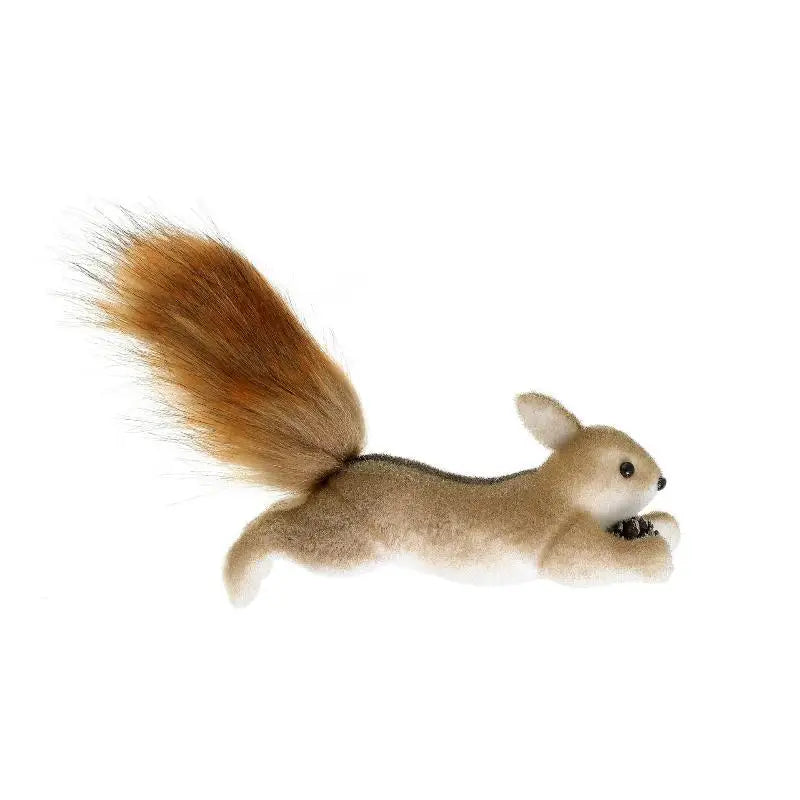 Plush Squirrel Christmas Ornament with Pinecone & Fluffy Tail
