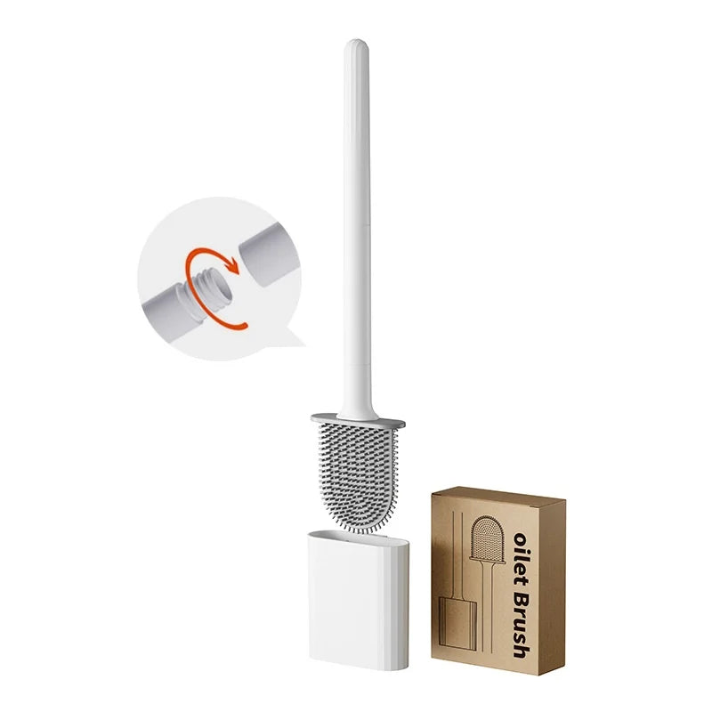 Silicone Wall-Mounted Long-Handle Toilet Brush | Eco-Friendly