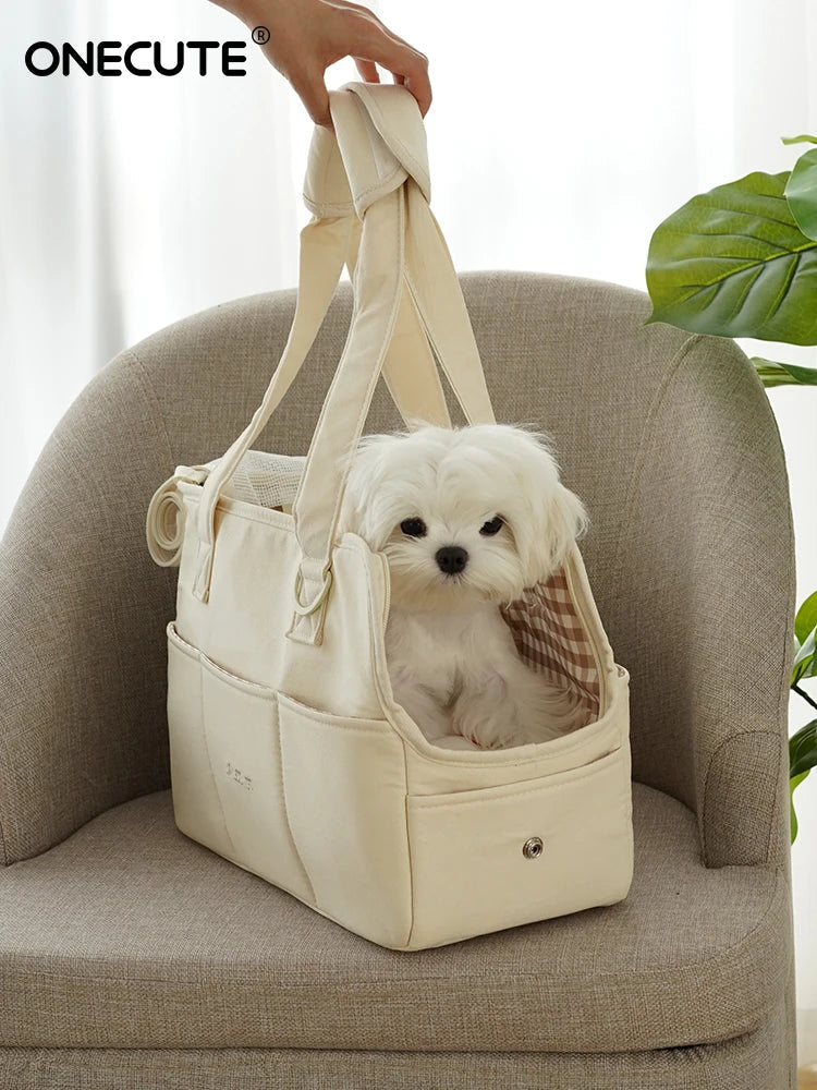 Travel Pet Carrier Bag – Breathable Cotton Shoulder Bag for Pets