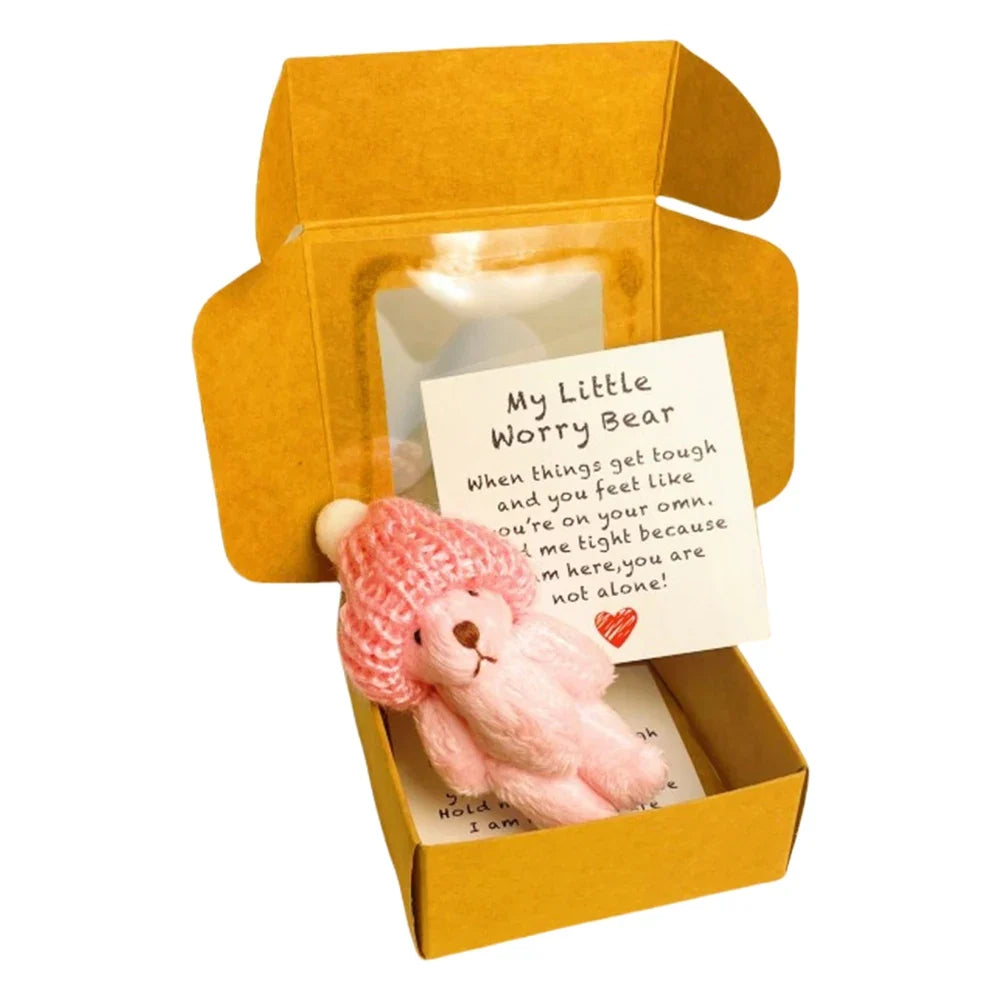 Mini Plush Teddy Bear in Box with Greeting Card – Gift Set