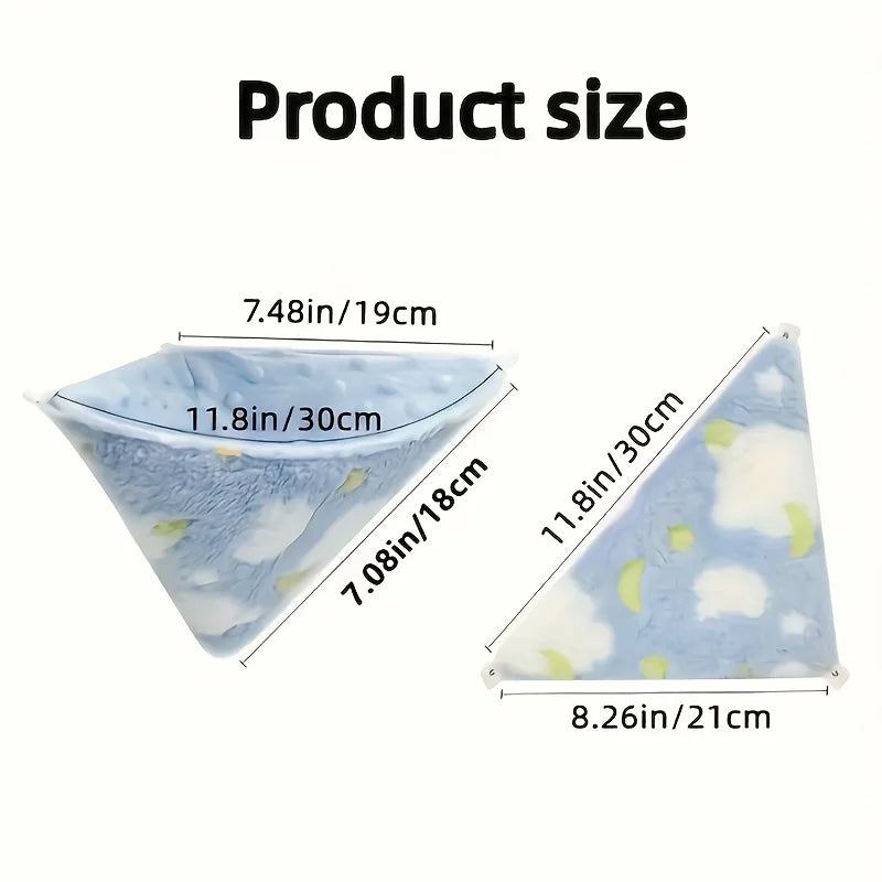 Small Pet Hammock & Funnel Bed Set – Fleece Cage Accessory