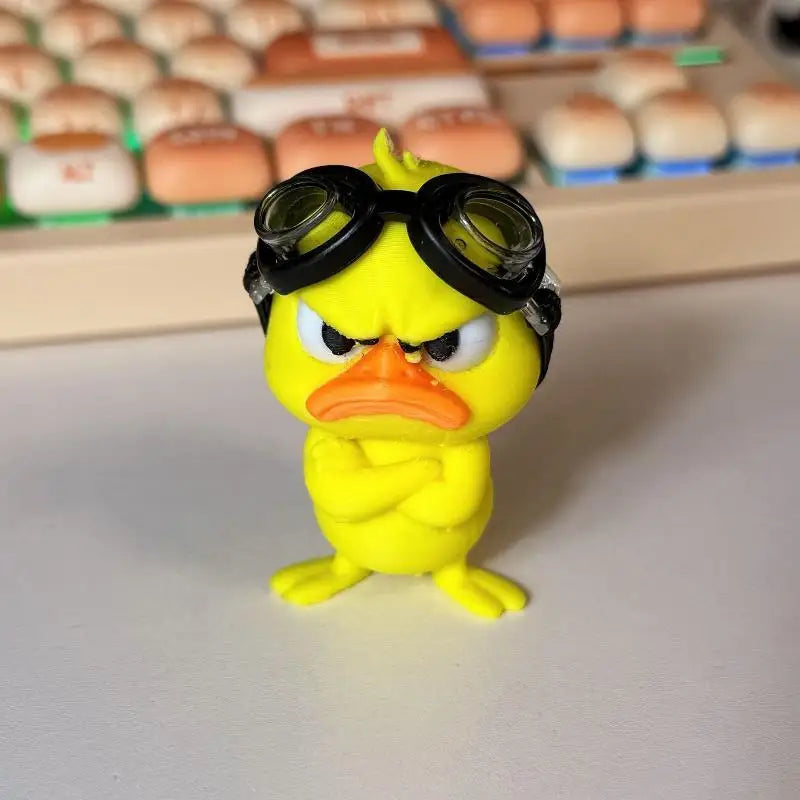 Funny Yellow Duck Statue – 3D Printed Resin Home & Car Decor