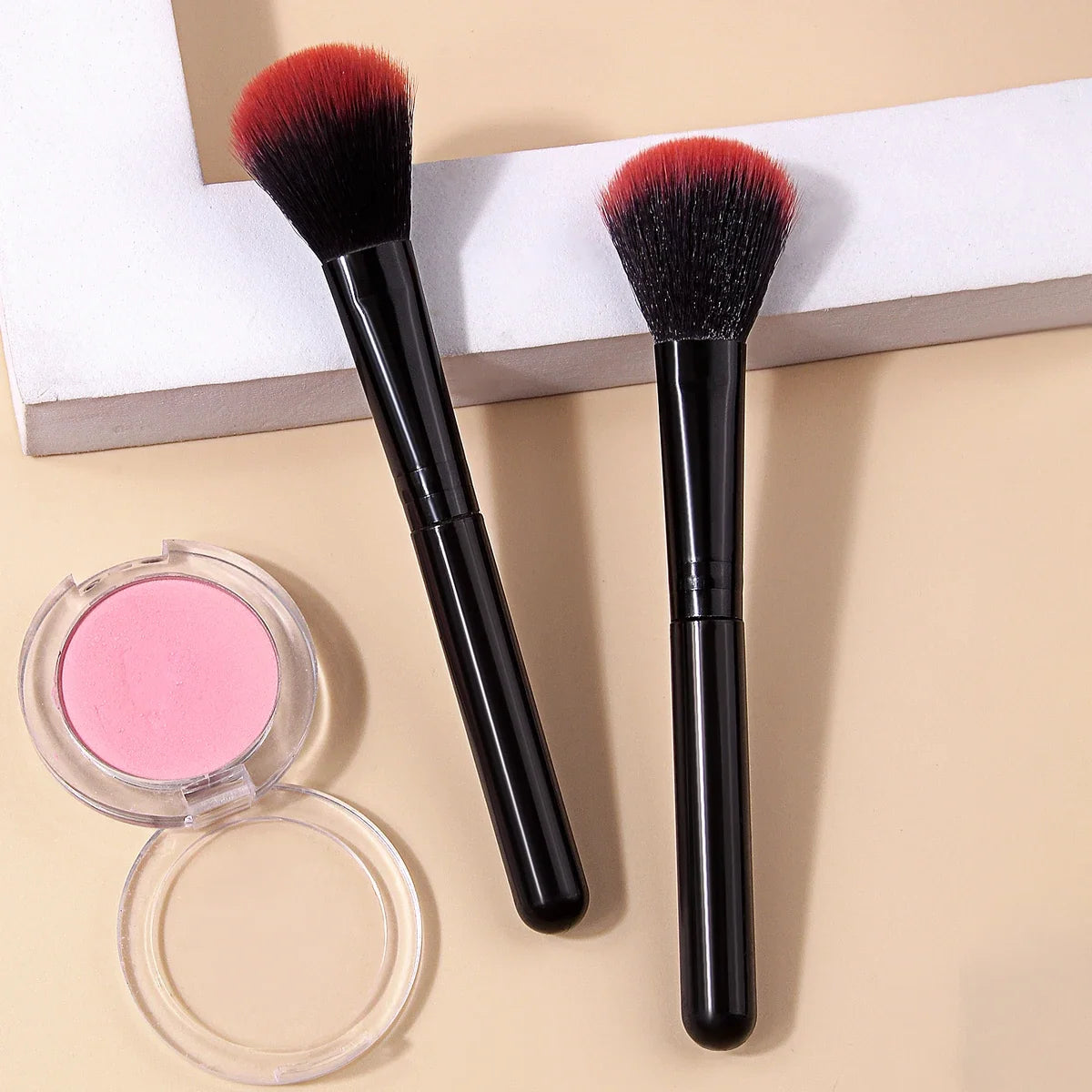 2Pcs Blush Brush Set – Highlighter & Contour Face Brushes