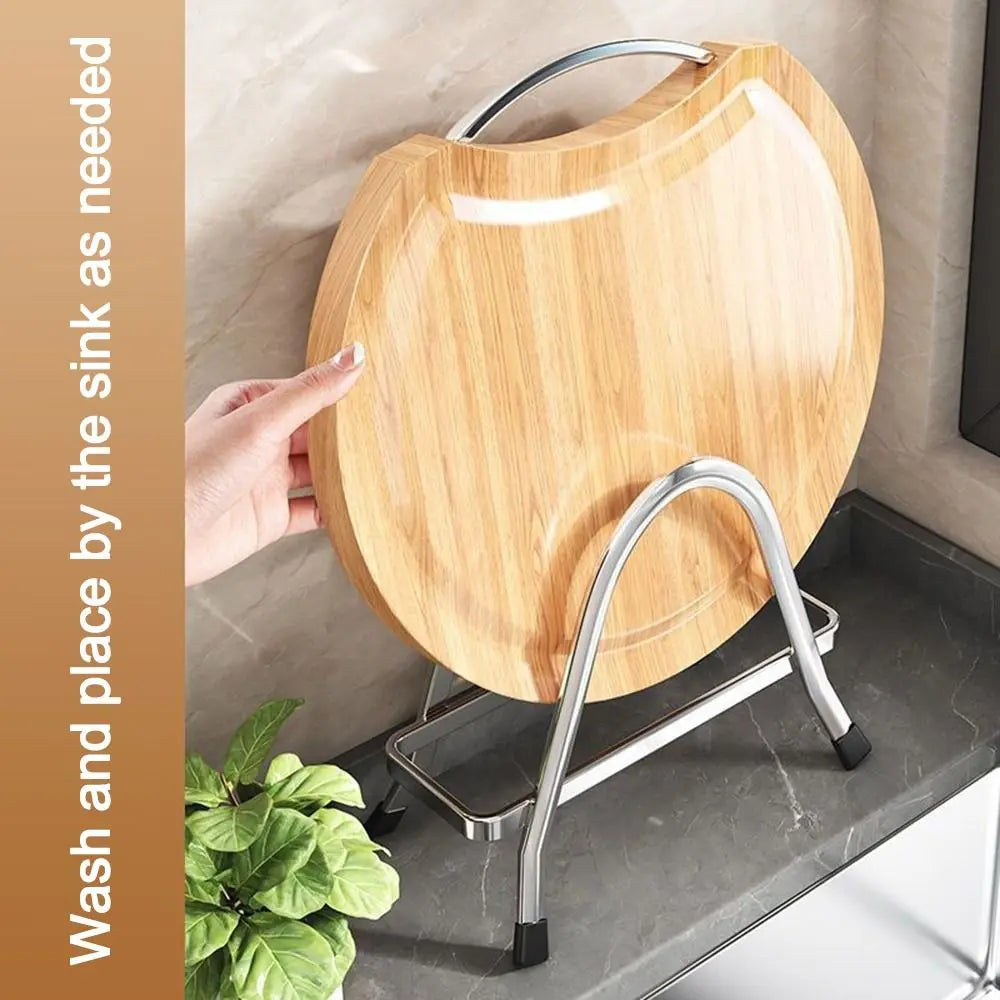 Stainless Steel Cutting Board Holder & Kitchen Storage Rack