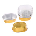10Pcs Aluminum Foil Baking Cups with Lids – 68ml Oval Dessert Molds