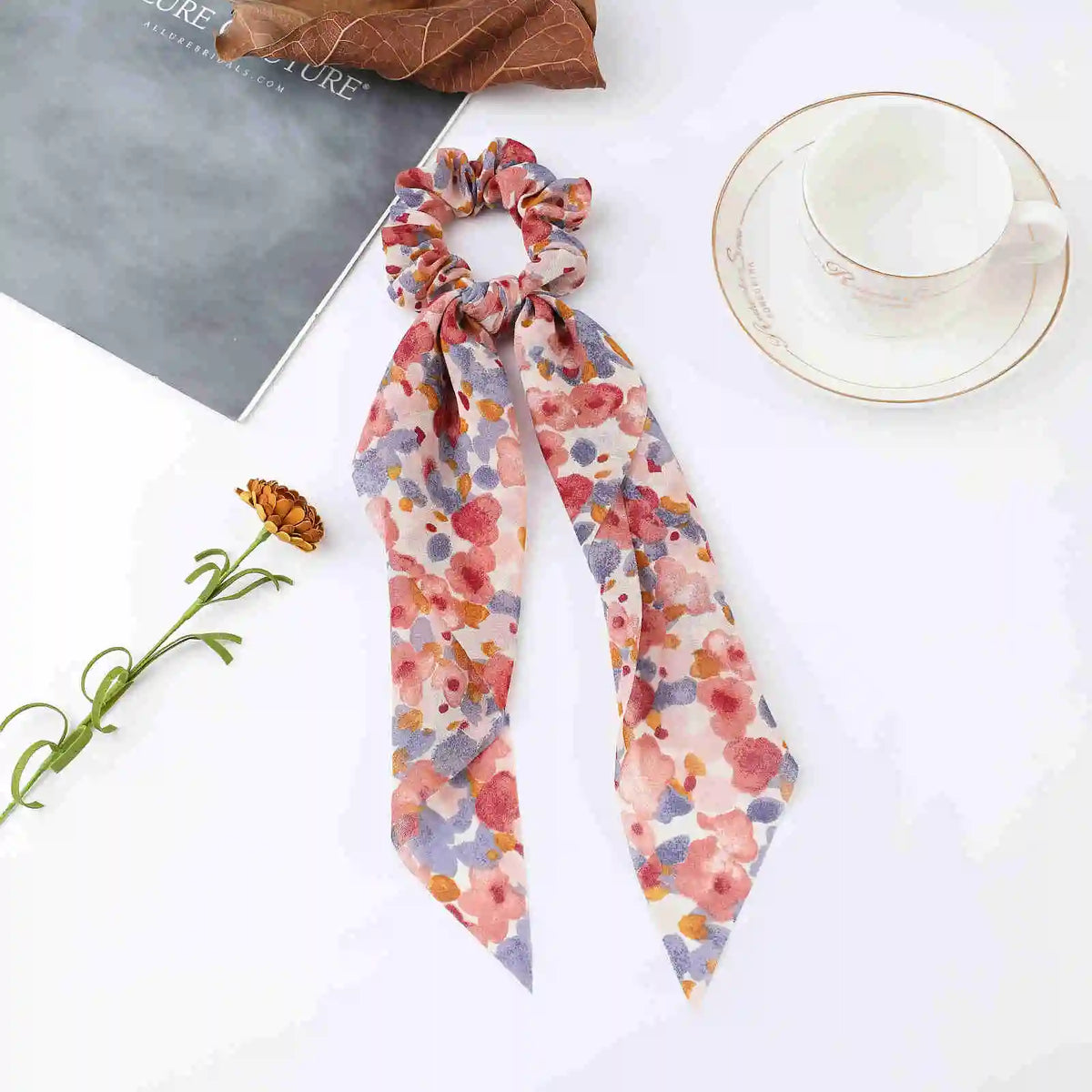 Korean Polka Dot Scrunchies – Women's Elastic Hair Ties & Scarf