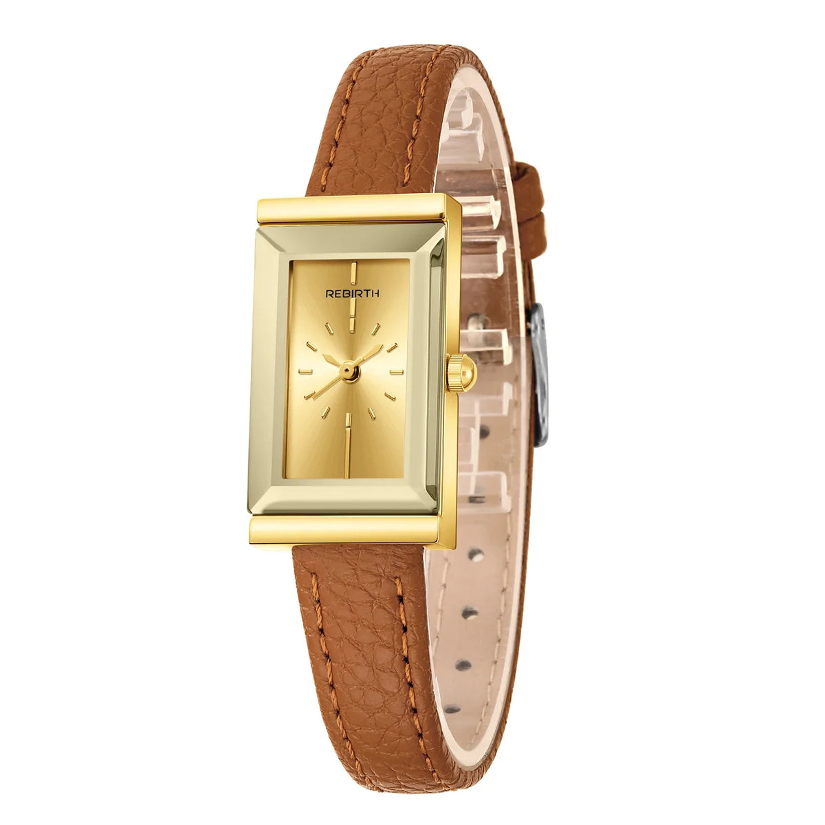 Women's French Retro Gold Quartz Watch – Leather Strap
