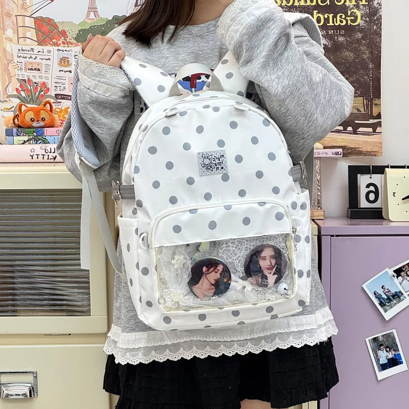 Cute Polka Dot Backpack for Girls – Lightweight School Bag