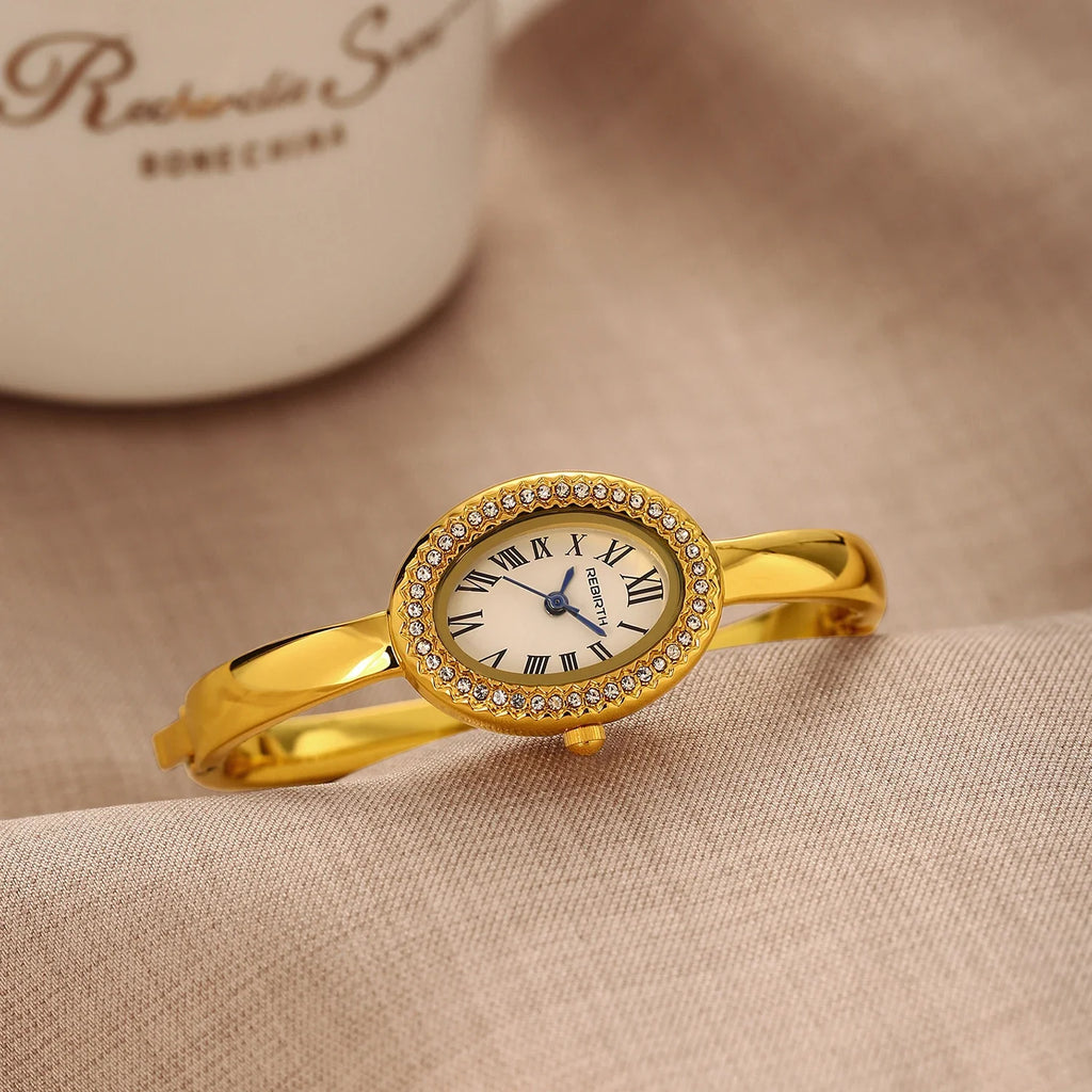 REBIRTH Retro Oval Quartz Watch – Casual Alloy Fashion Watch