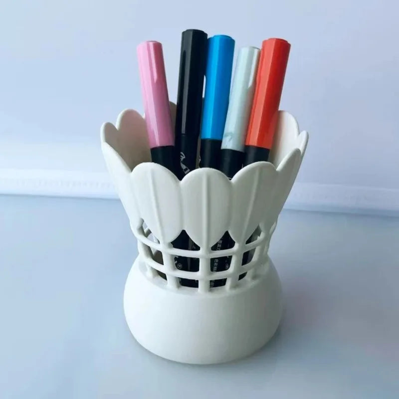 Badminton Shuttlecock Pen Holder | Hollow Desk Organizer Cup
