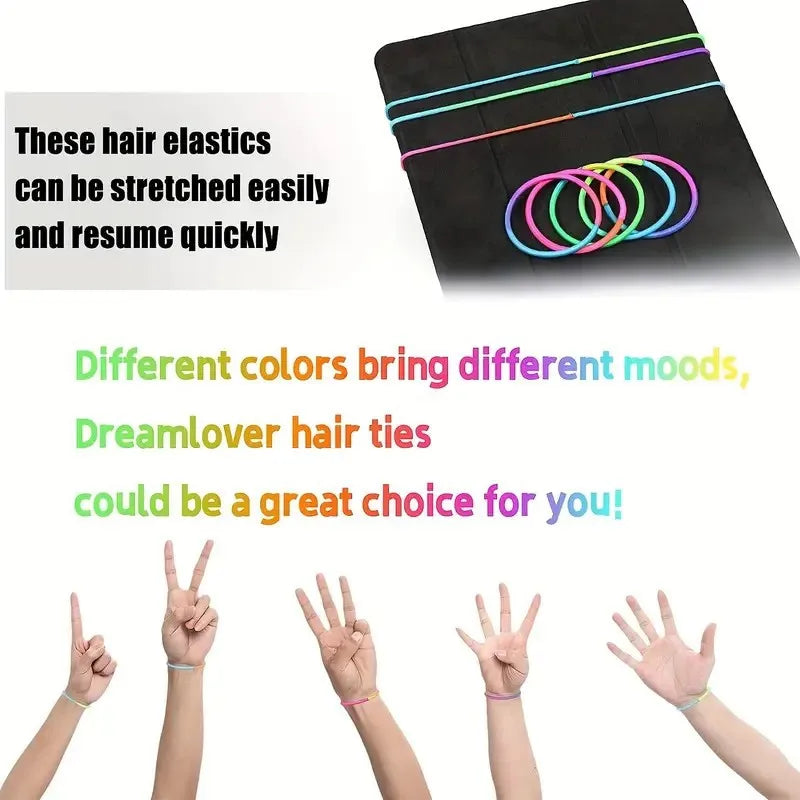50pcs 4MM Black Elastic Hair Bands Ponytail Holders | Pack