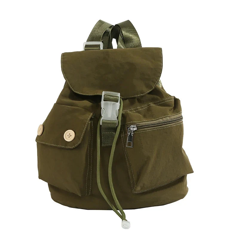 Korean-Style Nylon Backpack – Casual College Travel Bag