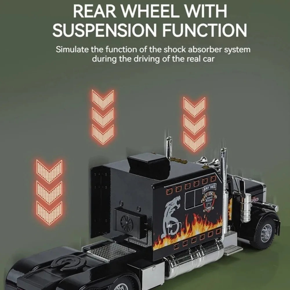 1:24 Diecast American Semi Truck Model with Sound & Light