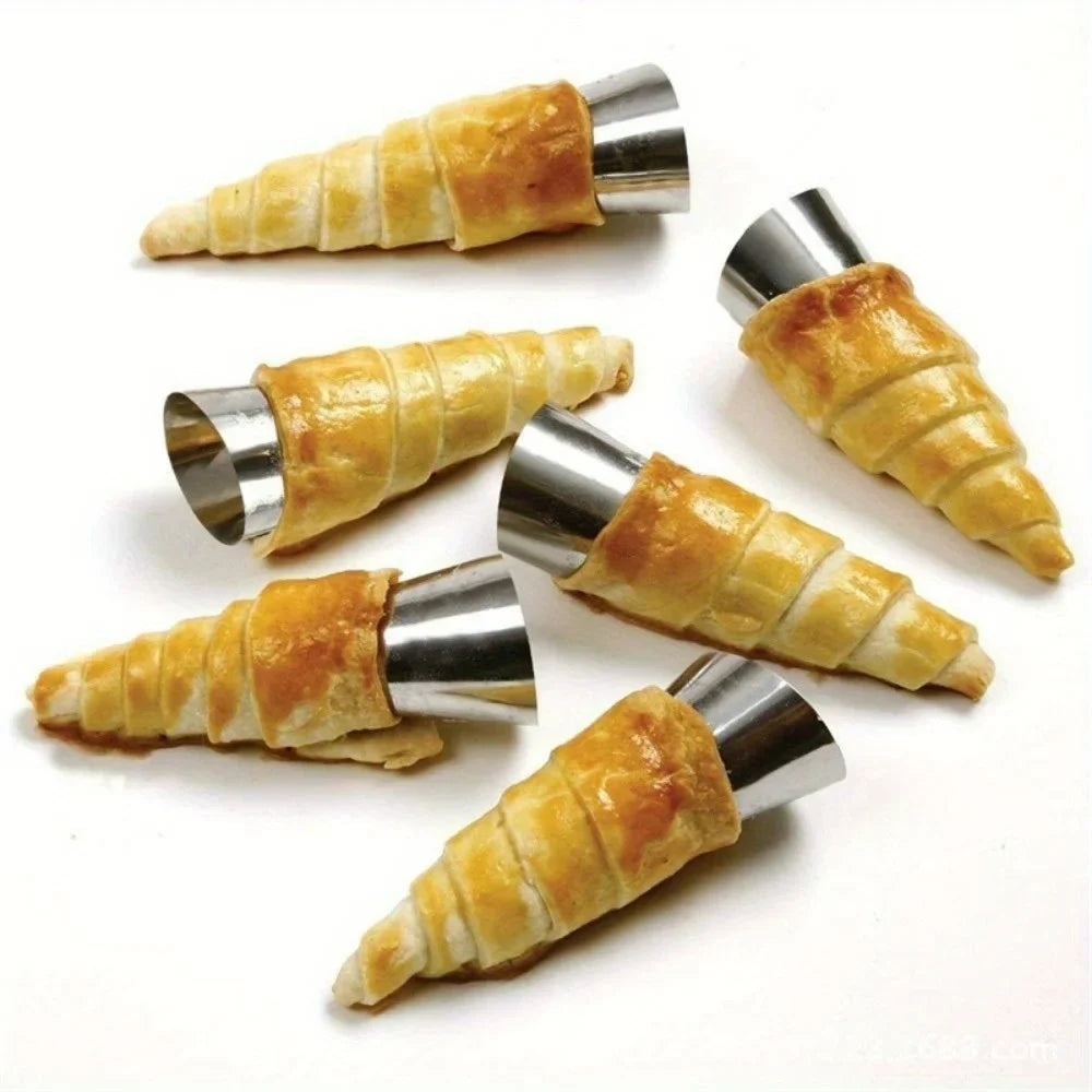 Stainless Steel Cream Horn Molds – 8 & 12-Piece Baking Cones