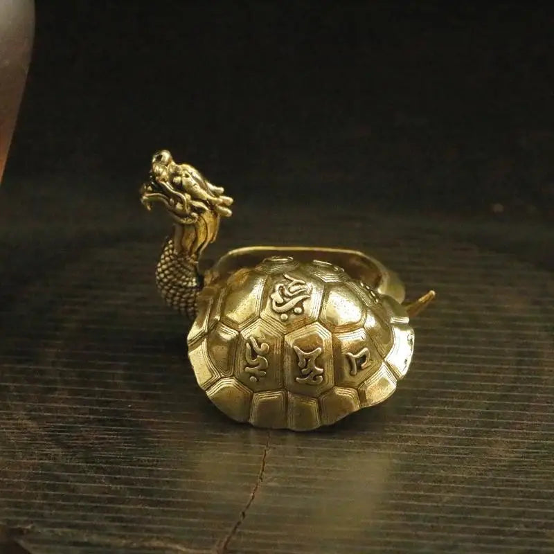 Dragon Turtle Brass Incense Burner – Xuanwu Zen Ornament