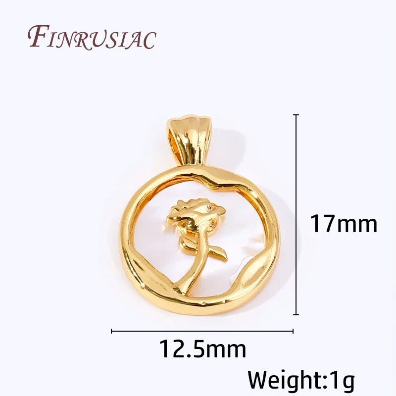 18K Gold Plated Rose Pendant Charms | DIY Jewelry Making