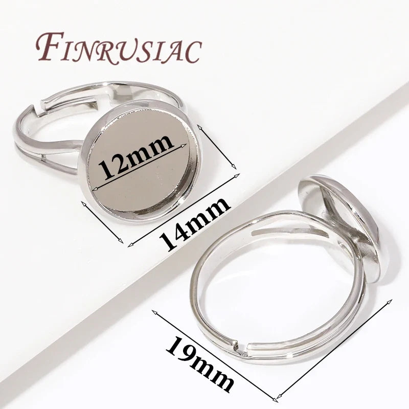 14K Gold Plated Adjustable Blank Ring Settings | DIY Jewelry