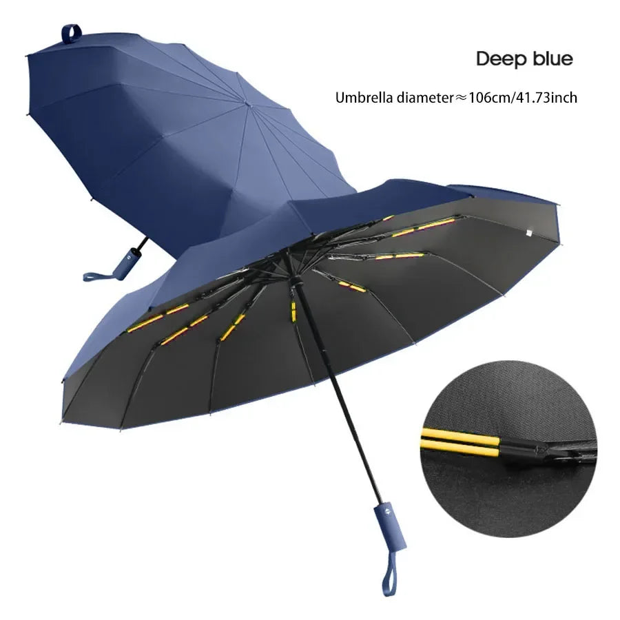24-Bone Windproof UV Folding Umbrella – Auto Open & Close